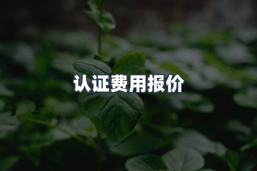 认证费用报价